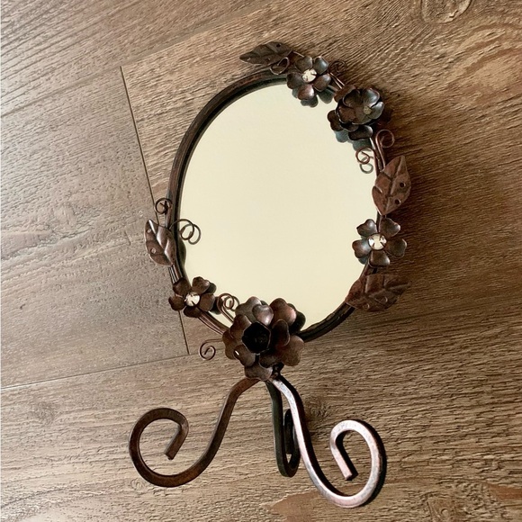 Vintage ornate metal frame mirror 11” - Picture 11 of 11